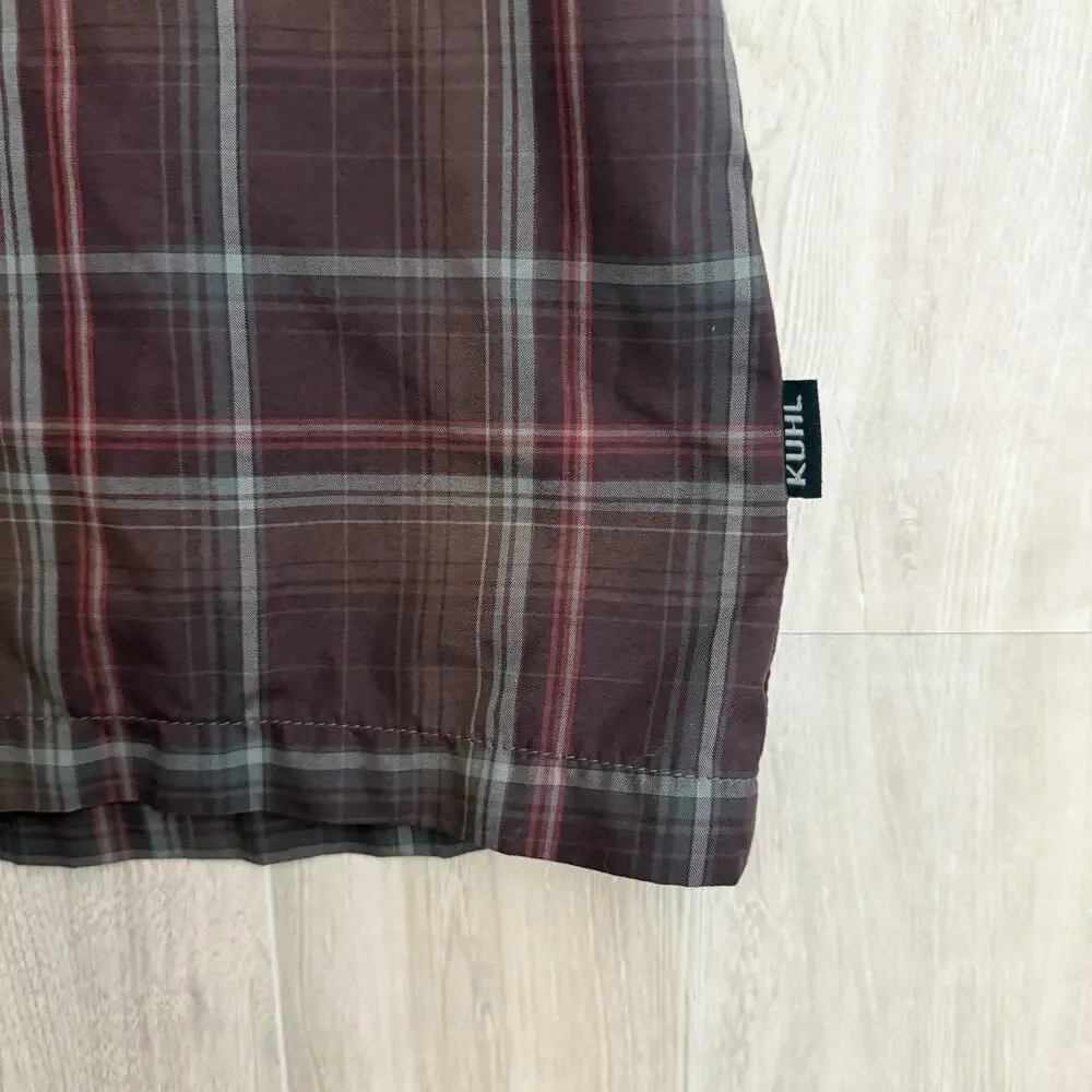 Kuhl Shirt Mens Large Plaid Brown Eluxur Button Up Short Sleeve Outdoor Hiking - Picture 4 of 13